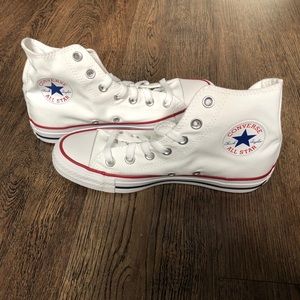 NWOT White High Top Converse! Brand New! Size 7!